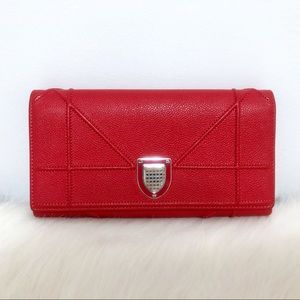 $1100 Dior diorama red wallet on chain woc bag